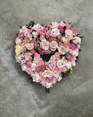Begravning fyllt hjärta rosa nr 4